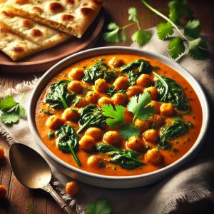 Curry de Garbanzos y Espinacas