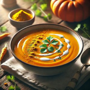 Sopa de Calabaza con Curcuma