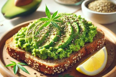 Tostada de Aguacate con Semillas de Canamo